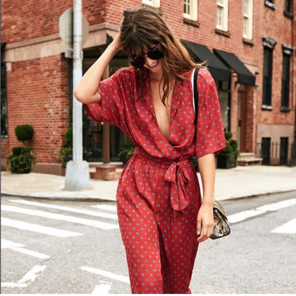 Red jumpsuit from Urban outfitters